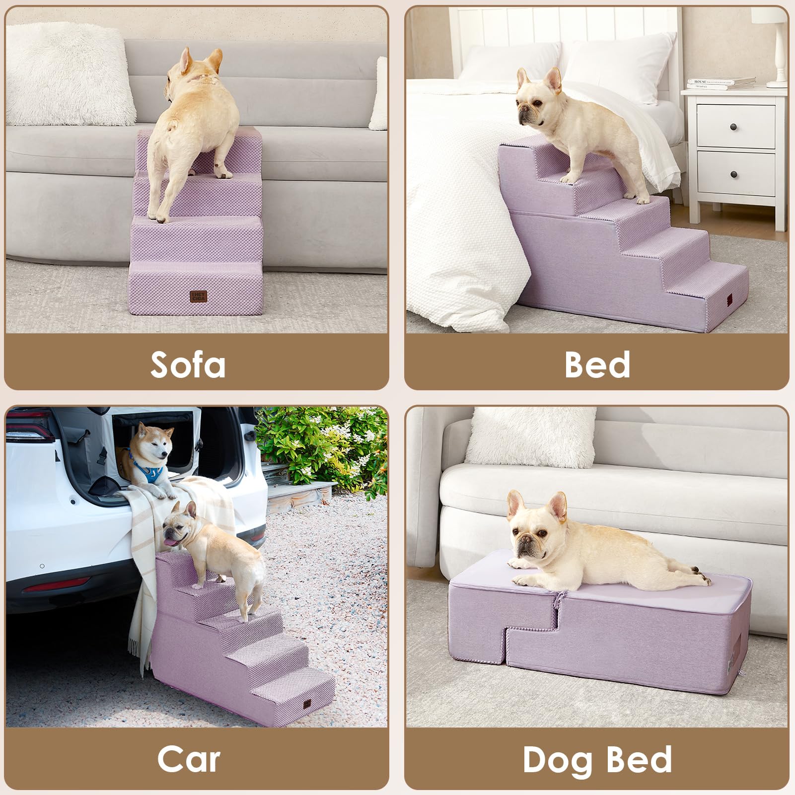 Uso diario con cama o sofá para facilitar la movilidad del animal.