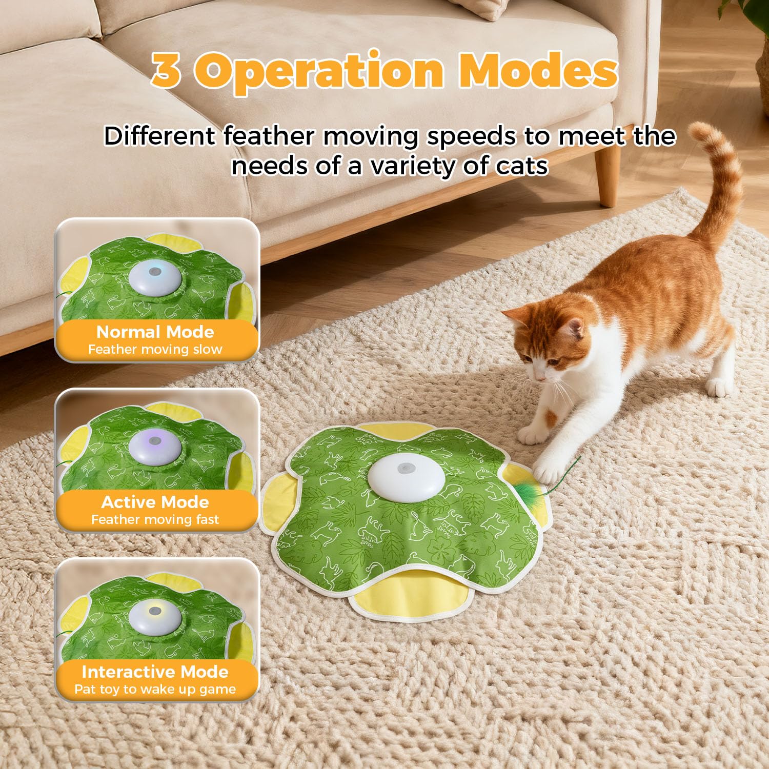 Juguete-gato-activacion-modo-normal de EHWZ, velocidad estable para juego relajado.