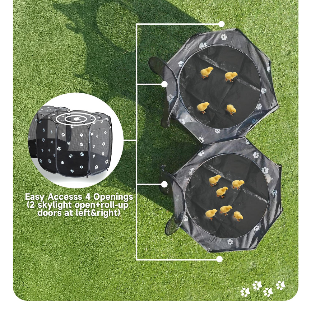 Corral EighteenTek plegable dos-en-uno, diseño espacioso para mascotas.