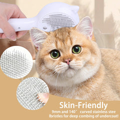 Eilimy cepillo de vapor para mascotas con autolimpieza de un clic
