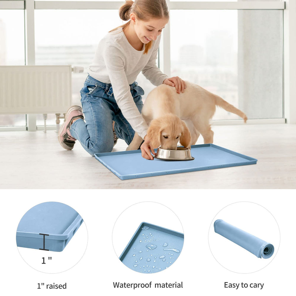Plato de alimento para perros y gatos EIOKIT, silicona impermeable para superficies limpias.