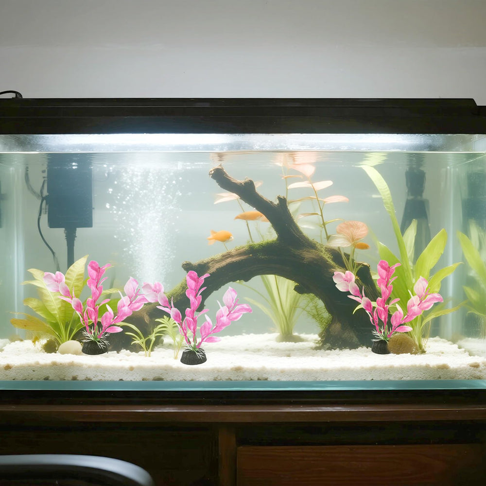 Eldraqth planta acuario rosada 11 cm, ideal para paisaje en betta.