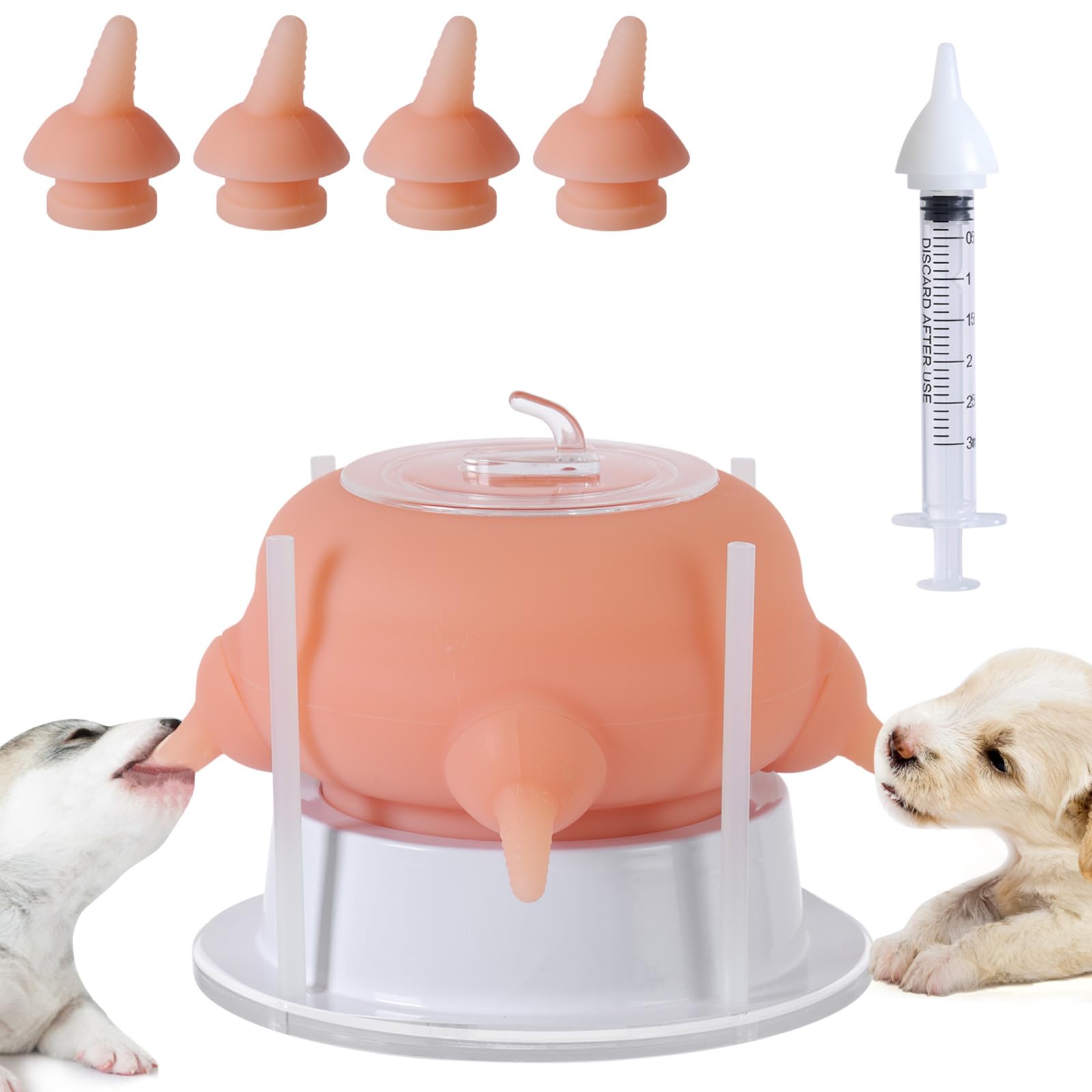 Elevonix alimentador de cachorros con pezones ajustables para alimentar múltiples crías a la vez.