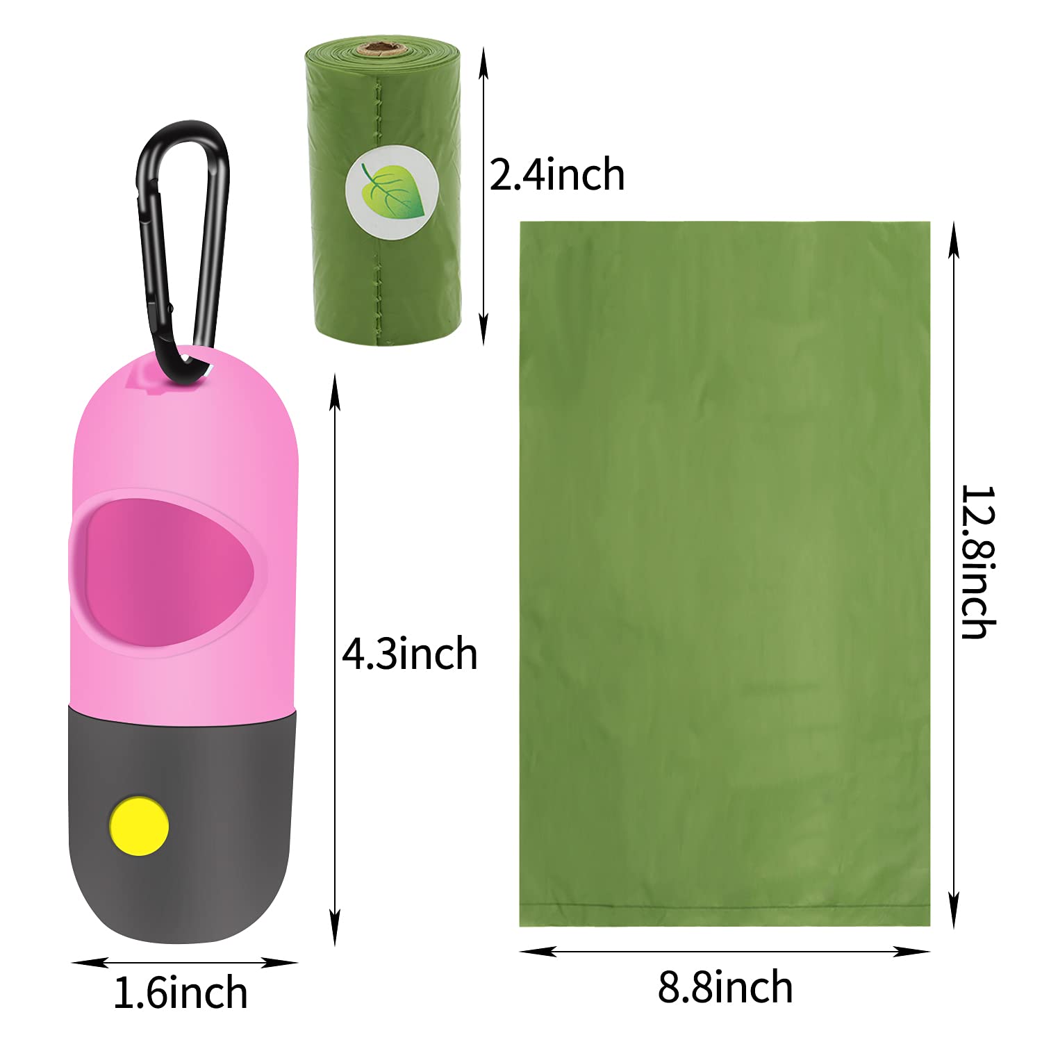 Rouleau de sacs anti-fuite Eliamo inclus pour une utilisation pratique.