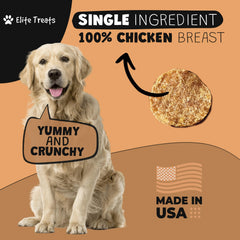 Elite Treats Chips de Pollo 12oz: textura deshidratada para sabor intenso.