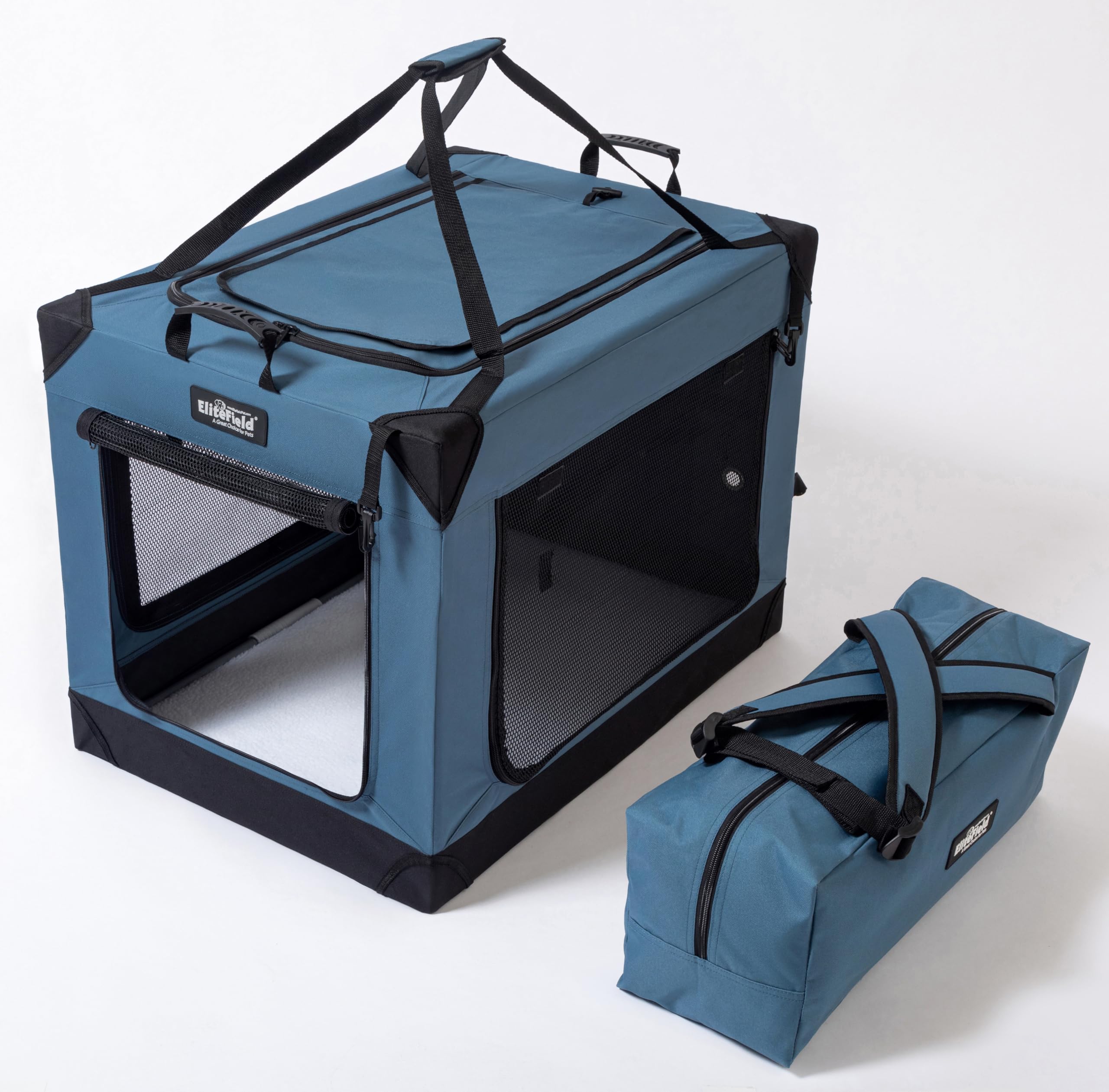 Jaula suave EliteField para perros con 4 puertas y cortina para sombra.