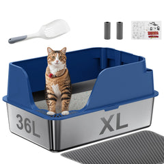 Ellenpent, bandeja para gatos con apertura lateral facilita ingreso y control de salpicaduras