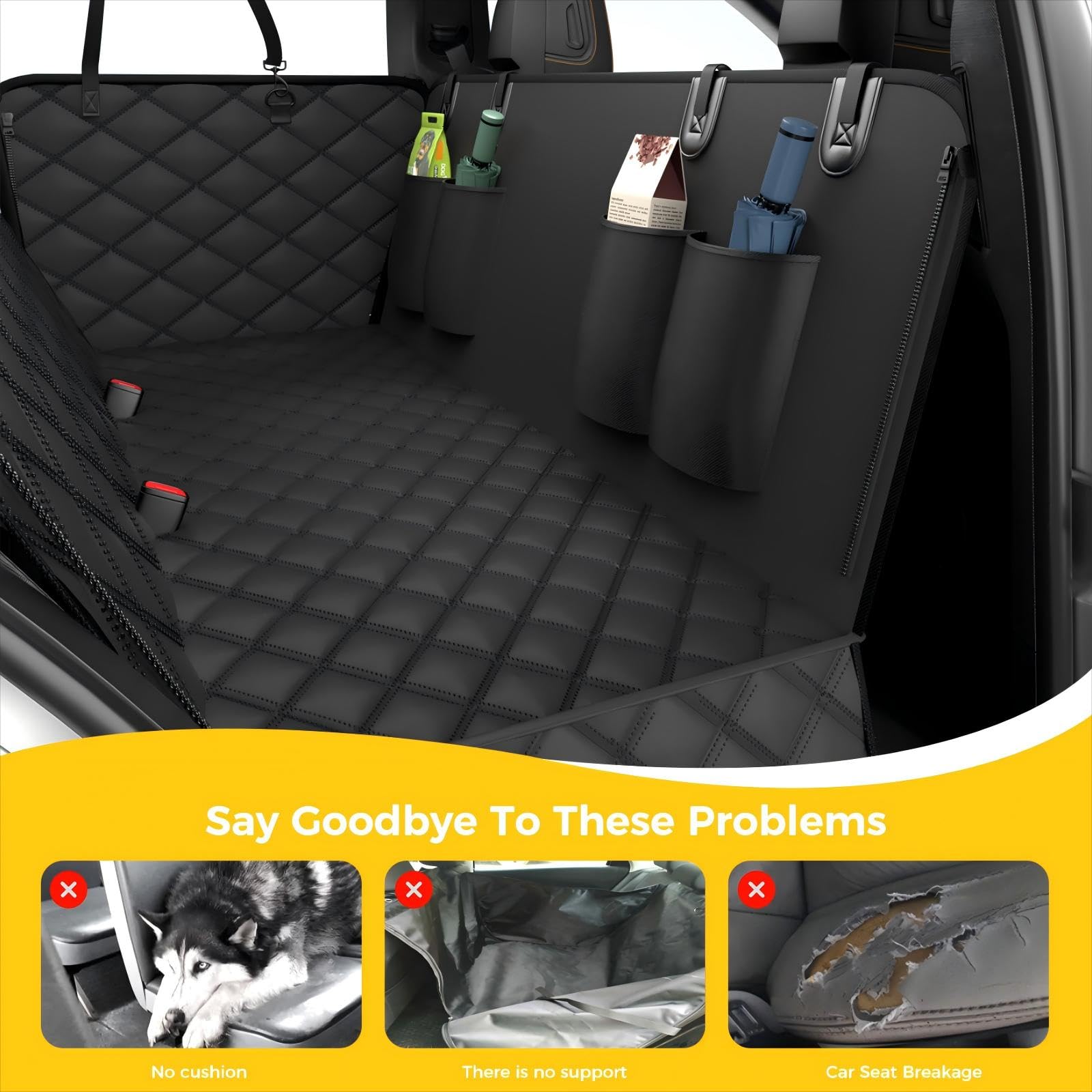 Elouta cubre asiento trasero para perro antideslizante protege el interior del coche