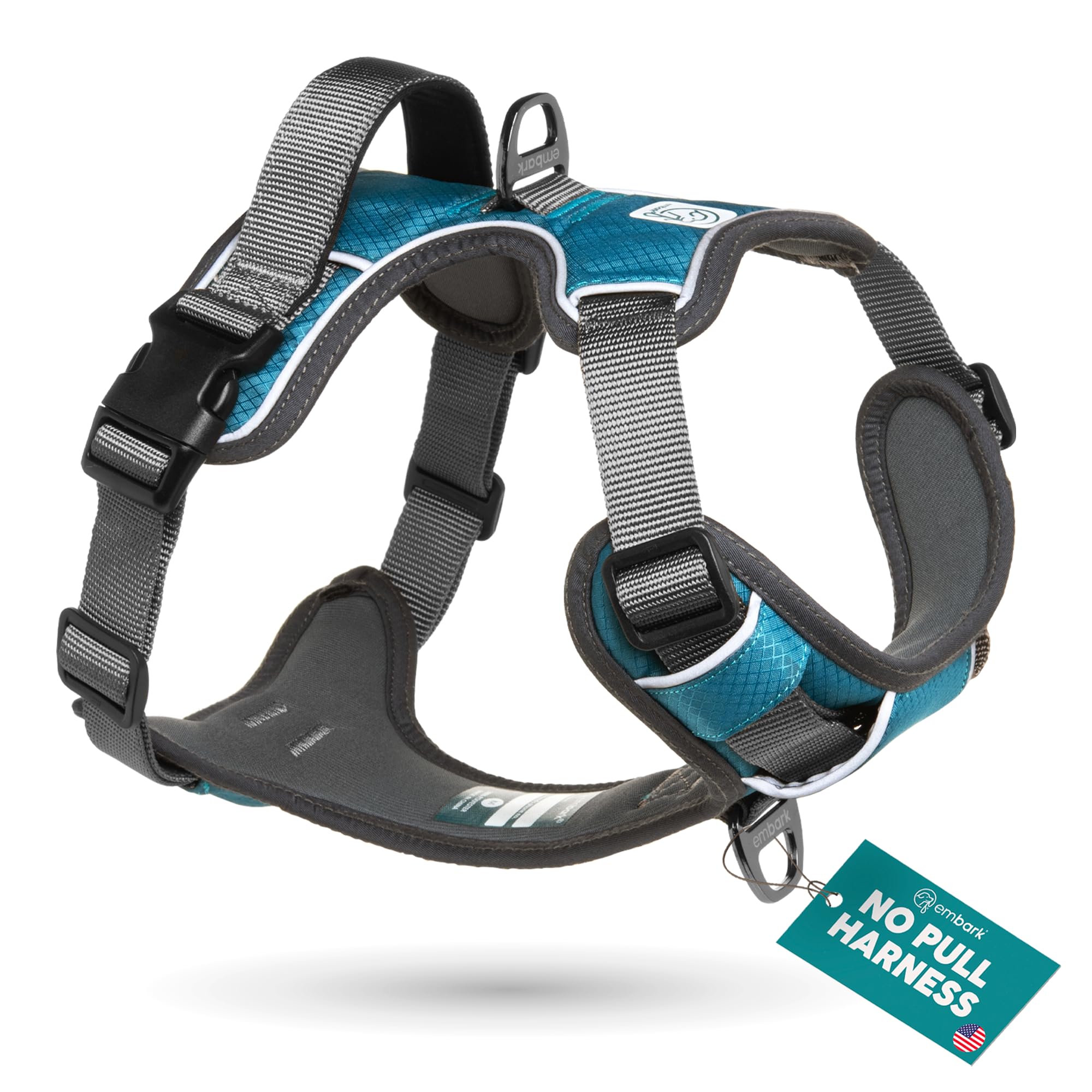 Embark Pets arnés aventura sin tirón con clip frontal para control seguro