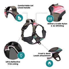 Arnés Embark Pets Adventure con cinta reflectiva para mayor visibilidad.