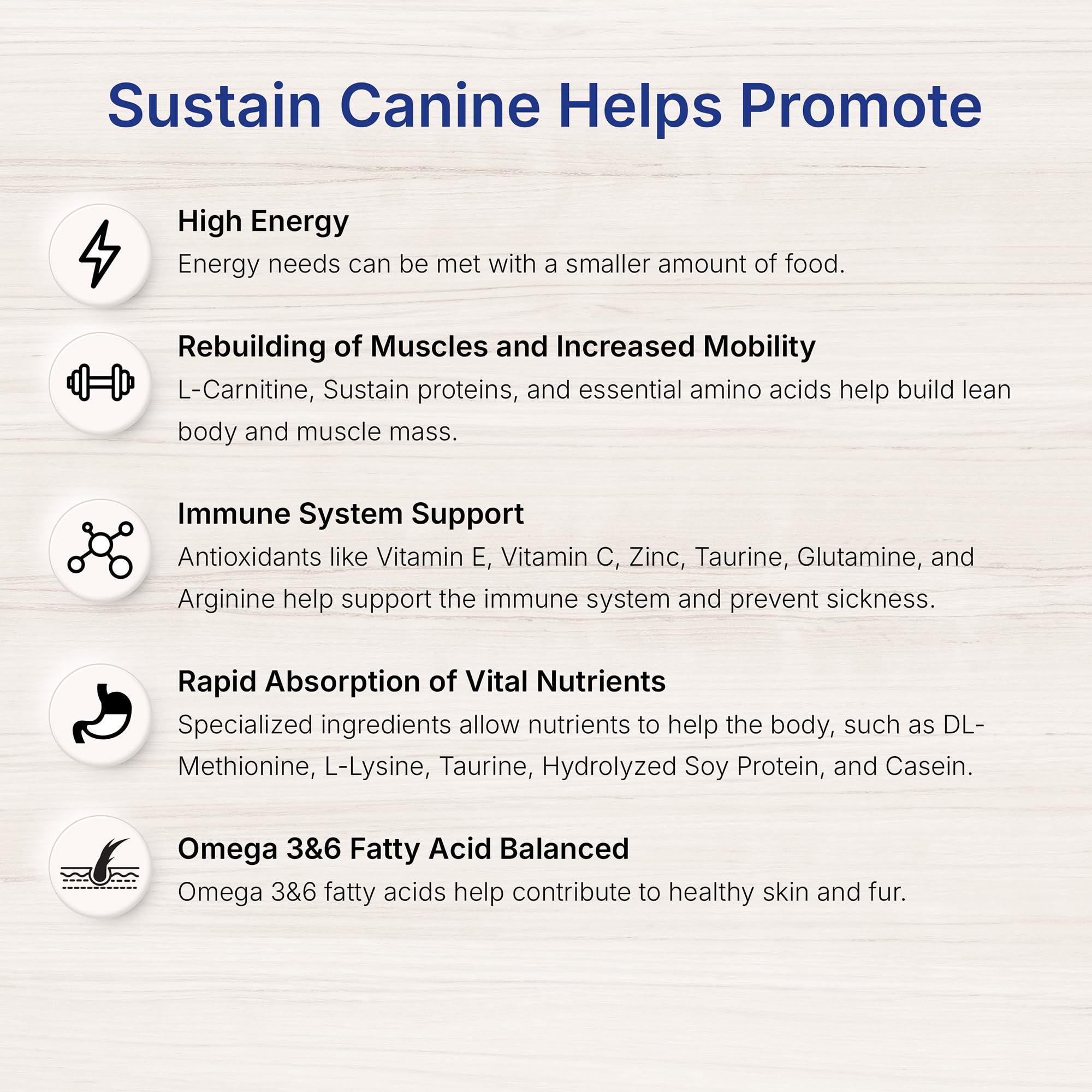 EMERAID Sustain con macronutrientes digestibles para ayudar a prevenir diarrea osmótica.