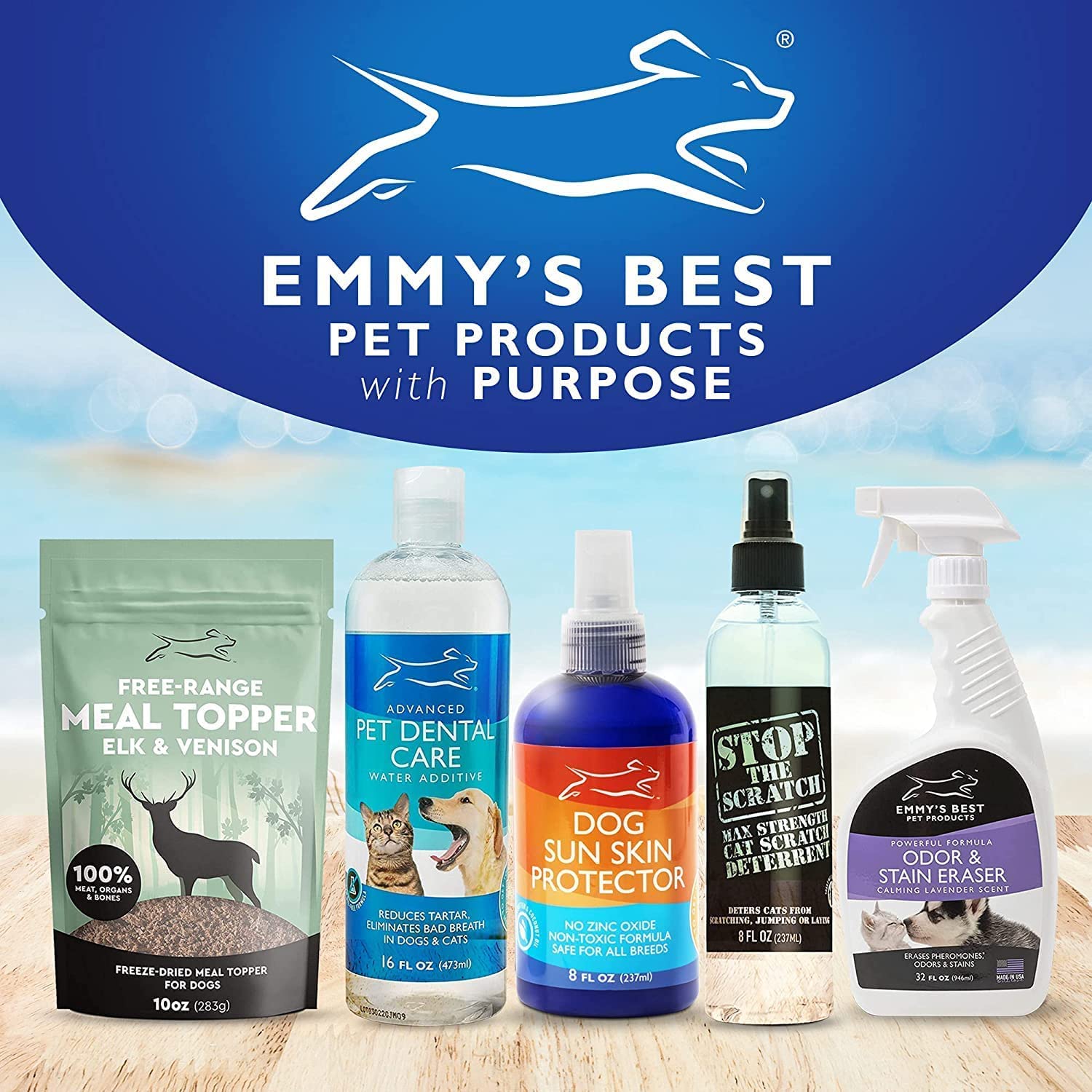 Emmy's Best protector solar para playa o parque, protección cómoda para mascotas.
