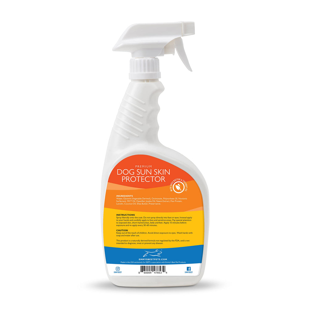 Pulverizador de protector solar Emmy's Best, aplicación rápida que cubre patas y hocico.