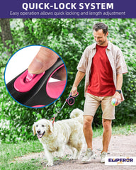 Emperor Pets correa retráctil para exterior, ideal para paseos y senderismo.