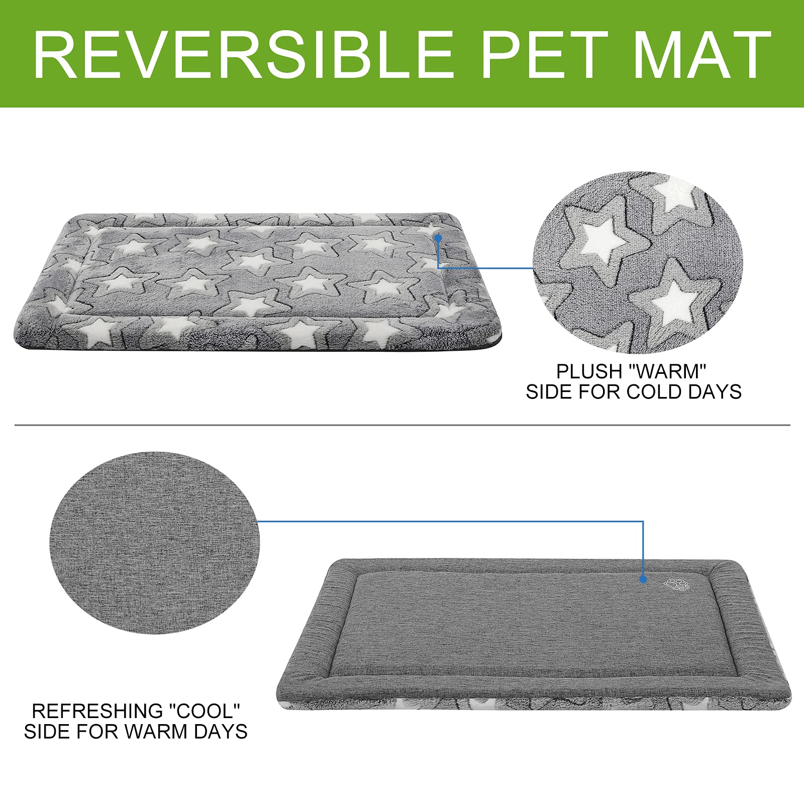 Cama EMPSIGN para perro, lavable a máquina, gris elegante.
