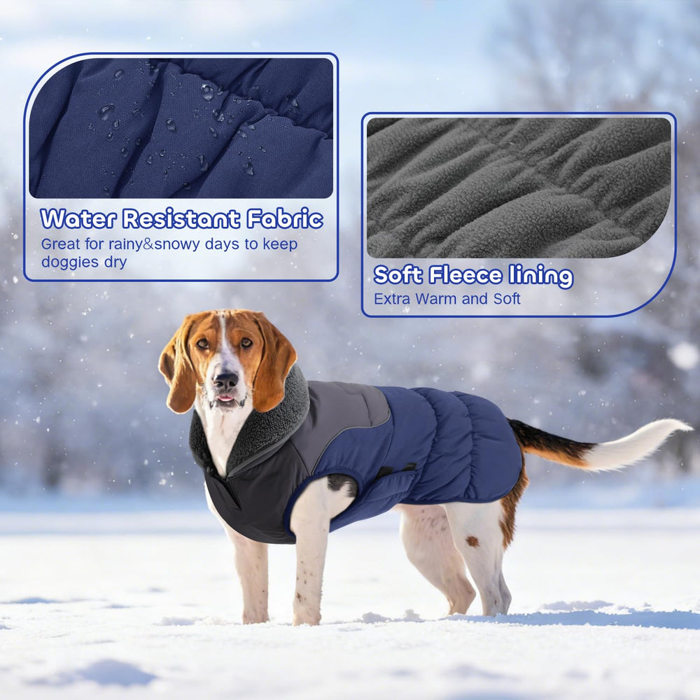 EMUST capa para perro grande L con cuello de pelo para mayor confort durante caminatas.