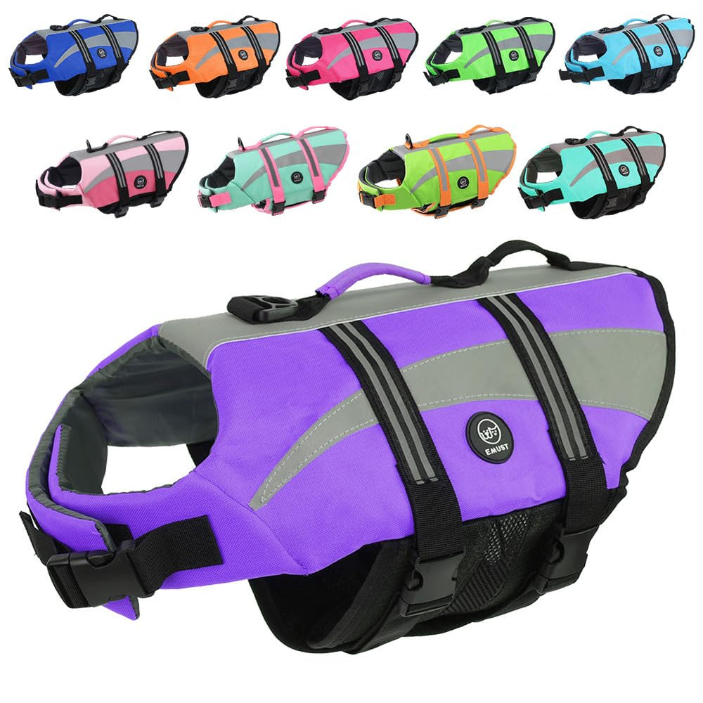 EMUST chaleco salvavidas para perros con tiras reflectantes para mayor visibilidad en paseos nocturnos
