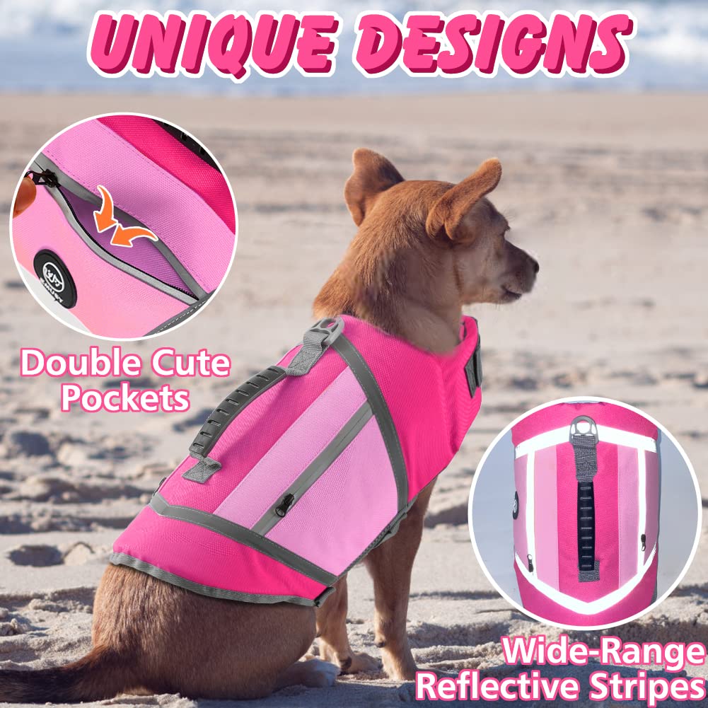 EMUST chaleco para perro rosa, correas ajustables para un ajuste perfecto.