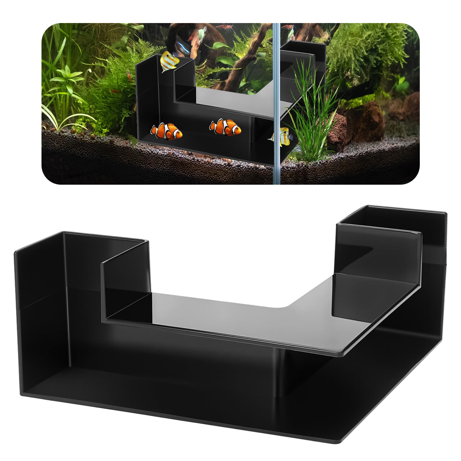 EMUTOL túnel de acuario con doble entrada para refugio y juego de peces