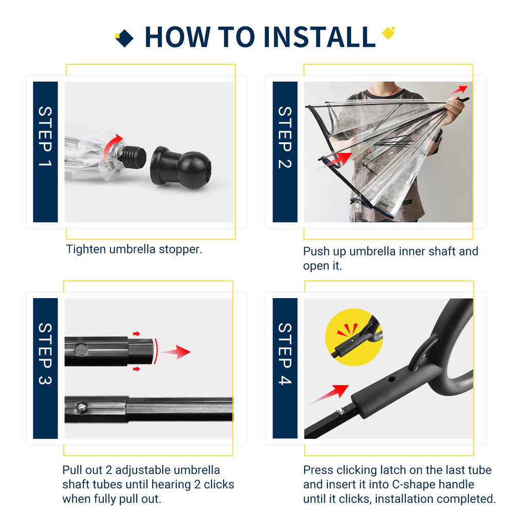 Ensamblaje fácil del paraguas para perro Enjoying, listo para usar.