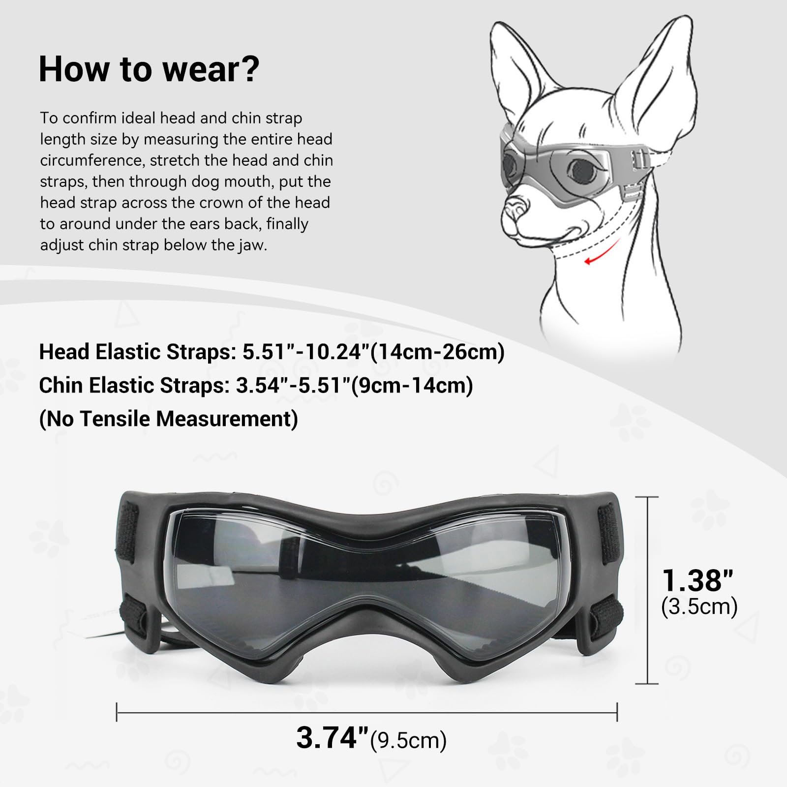 Gafas Enjoying, diseño compacto y ligero para razas pequeñas.