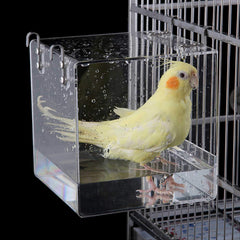 La bañera Enoyoo para aves en jaula, baño cómodo para aves pequeñas.