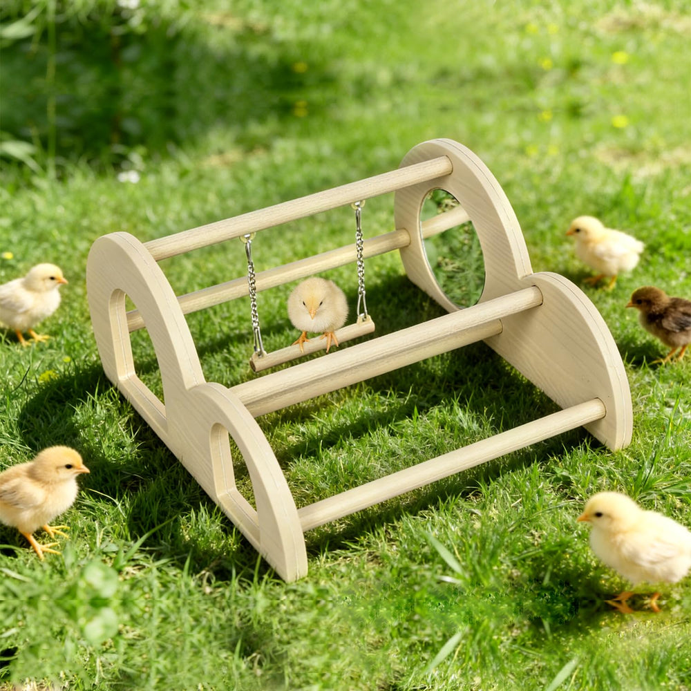 Estructura de múltiples barras estable de Enrichoice para varias gallinas.