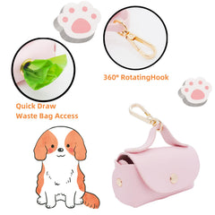 ENWIQUE dispensador-bolsas perro correa rosa, se sujeta a la correa de forma segura.