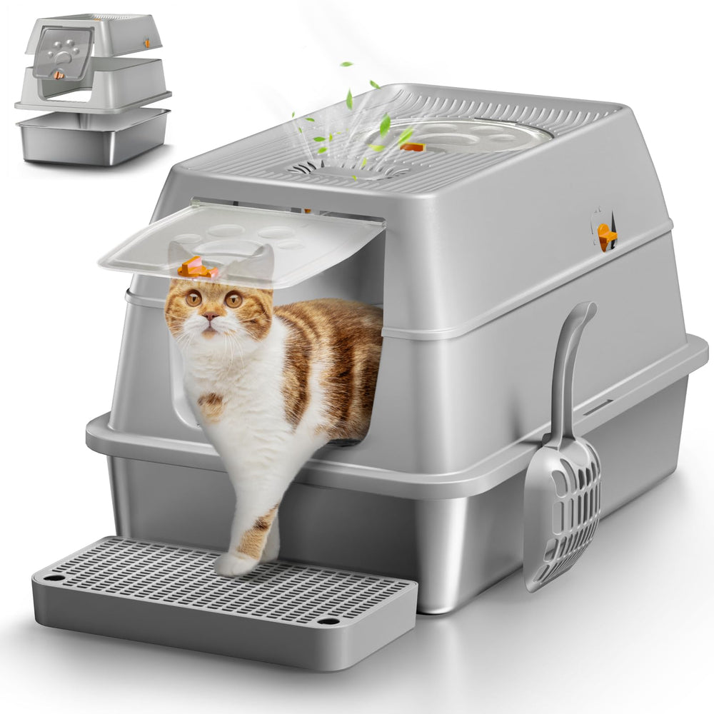 Eosarcu caja de arena con tapa XL, ofrece espacio para gatos grandes.