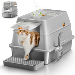 Eosarcu caja de arena con tapa XL, ofrece espacio para gatos grandes.