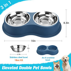 EpetsLove tazones de acero inoxidable duraderos y fáciles de limpiar para mascotas.