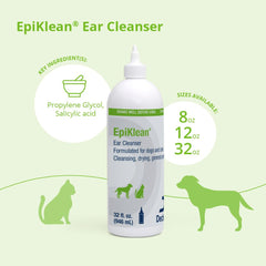 Epiklean aplicación-oreja-perro, uso seguro en oídos de perros.