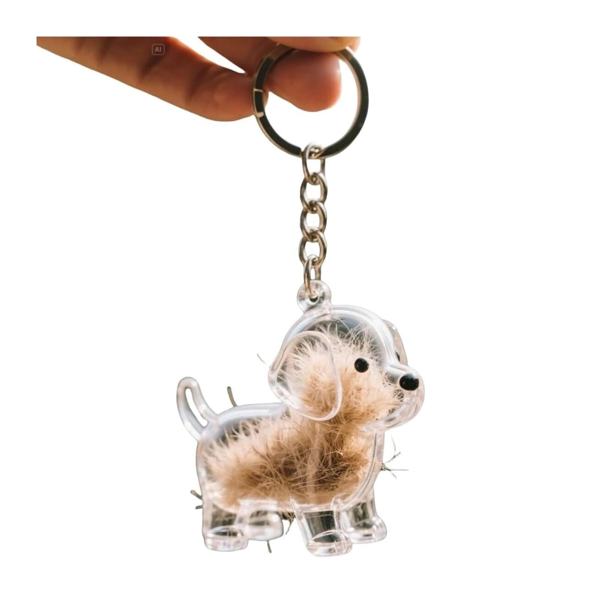EPMANN llavero recolector pelo perro transparente para recuerdos