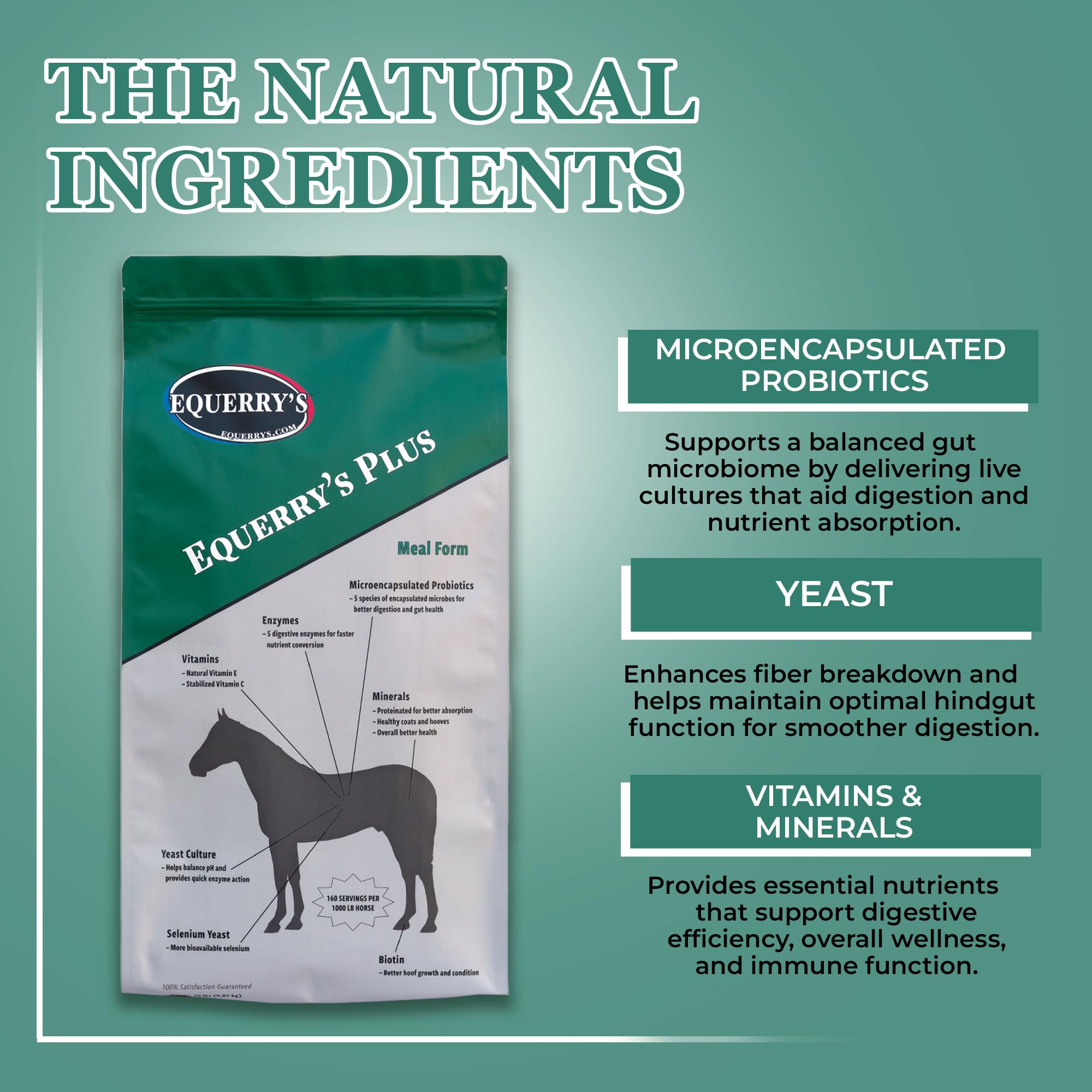Equerry's Plus; pellets, comida diaria fácil de medir.