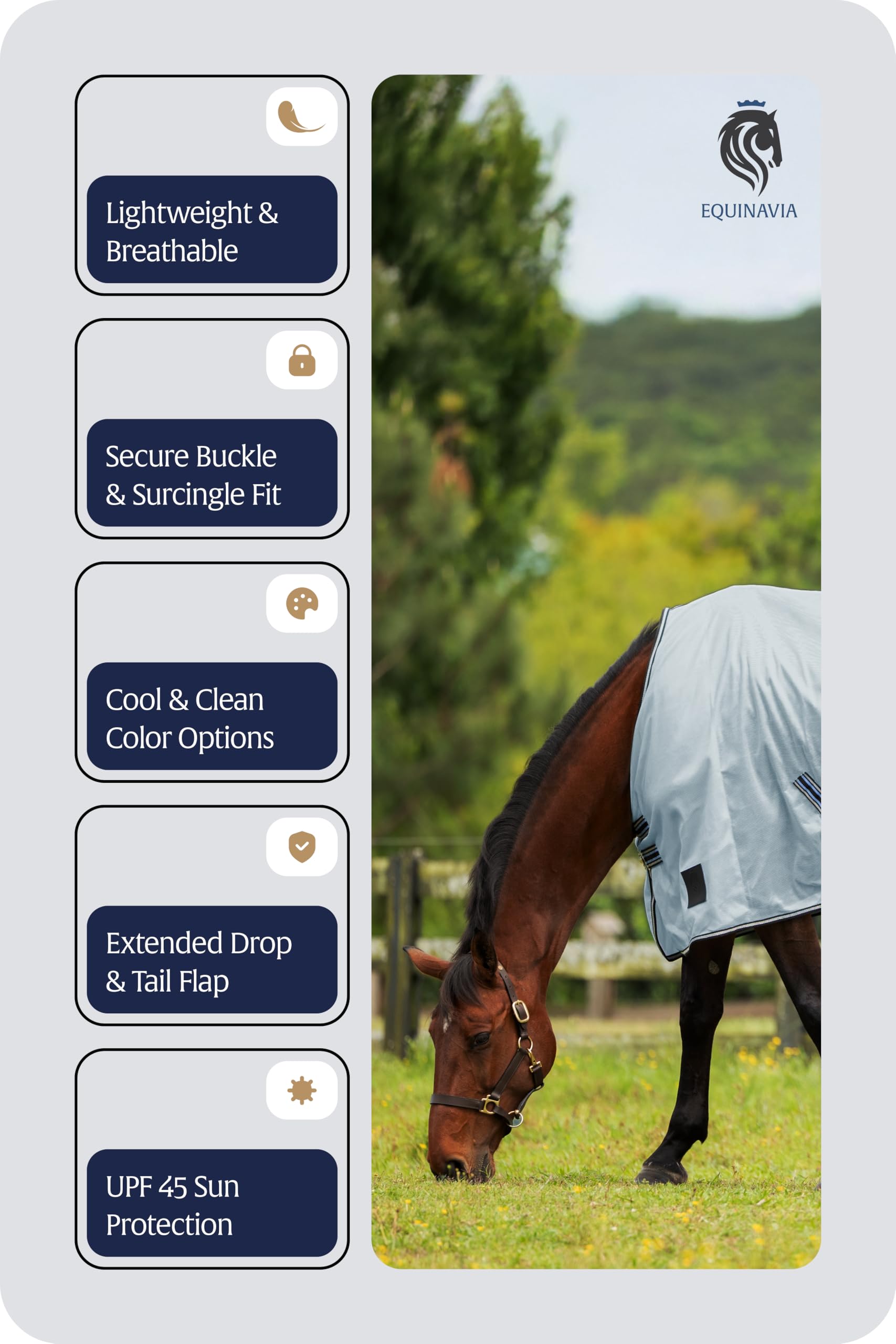 Equinavia Gard Horse Fly Sheet: cobertura de cola y barriga para defensa adicional contra insectos