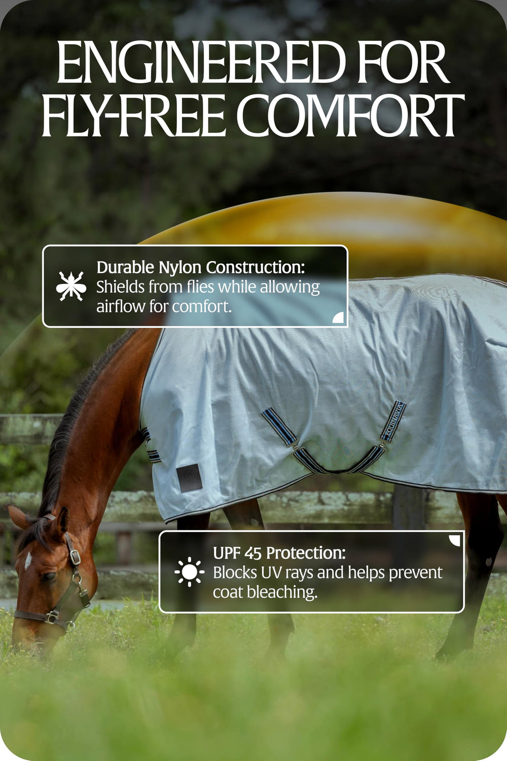 Equinavia Gard Horse Fly Sheet: construcción de peso medio con costuras reforzadas para durabilidad