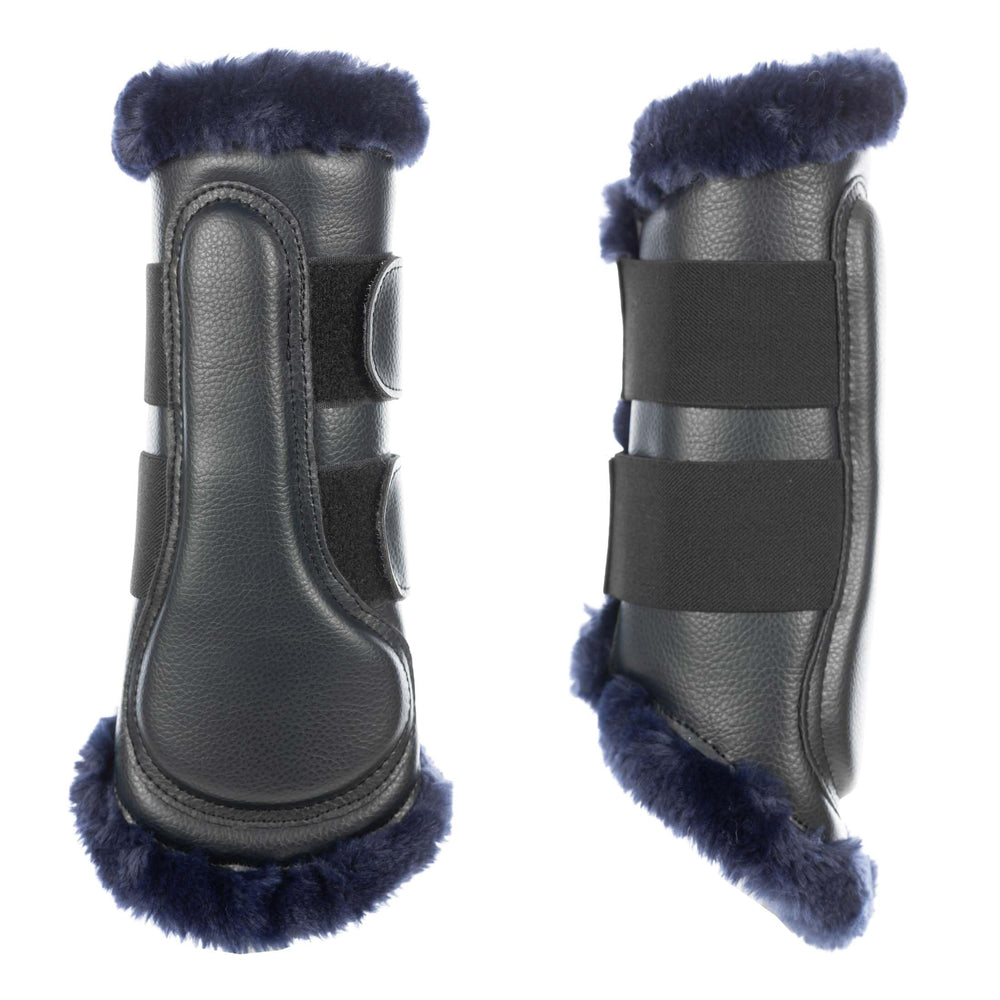 Equinavia Vali Ultra Fleece Brushing Boots: azul marino para un look coordinado en el establo.