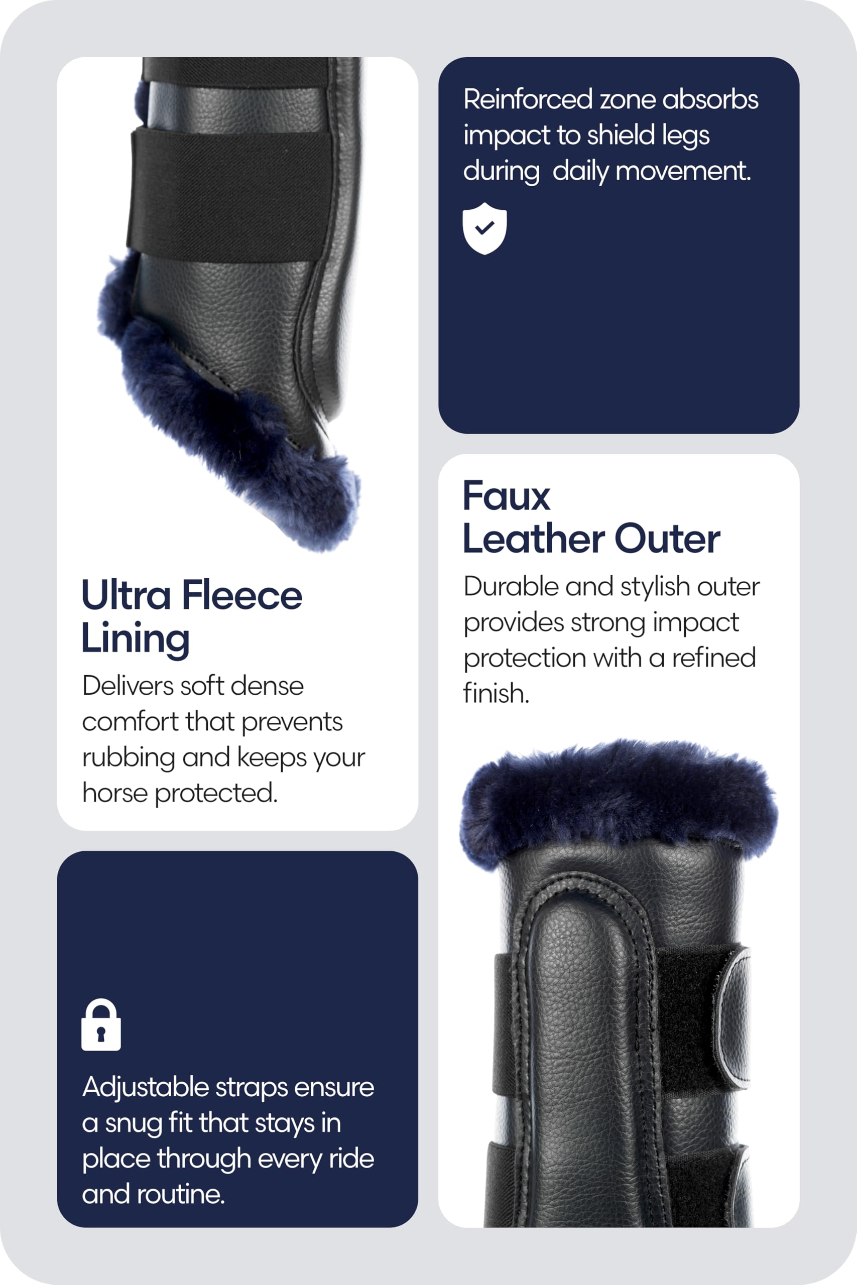 Equinavia Vali Ultra Fleece Brushing Boots: se venden en pares para conveniencia en el establo.
