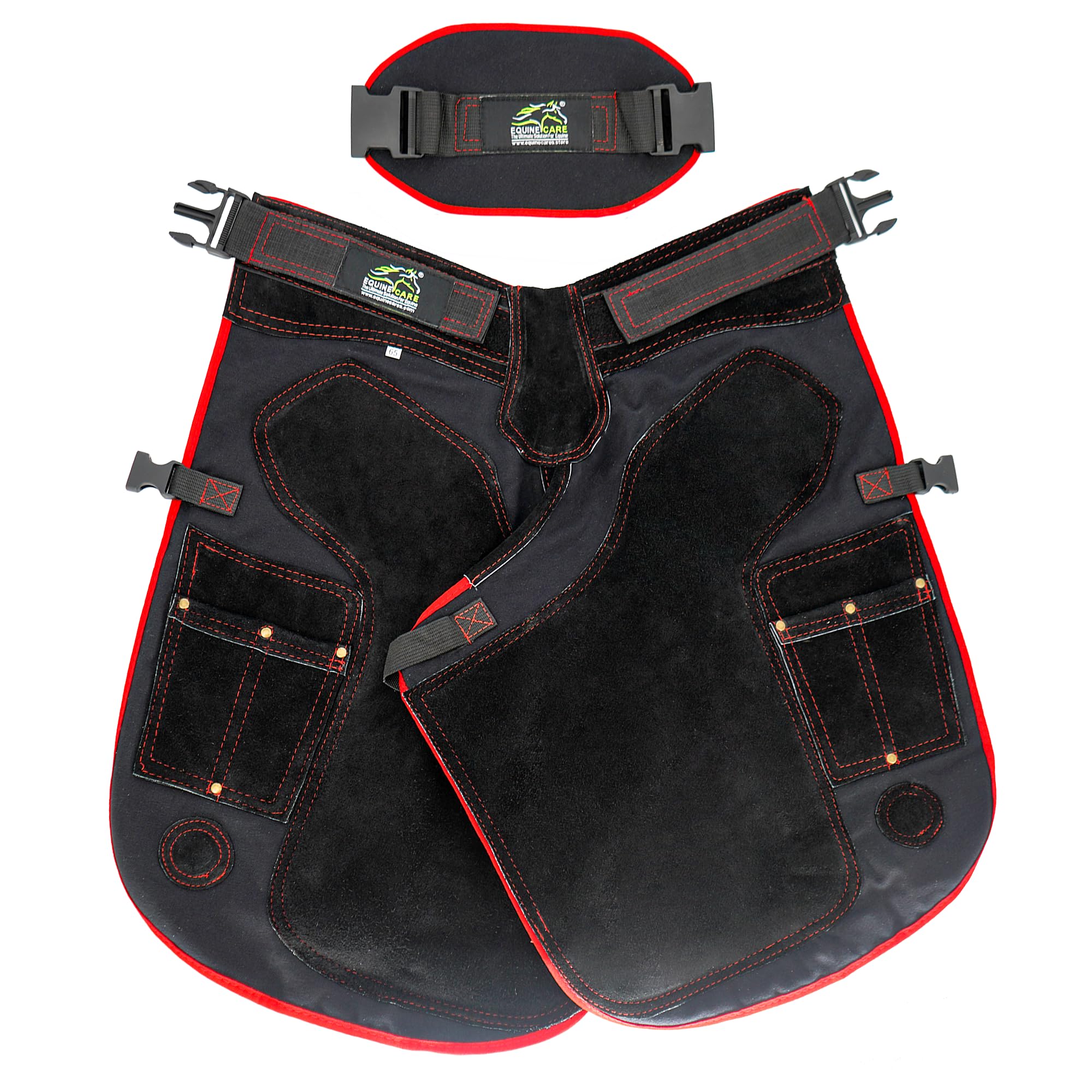 Equine Care delantal herrador con cuero de vaca para protección duradera