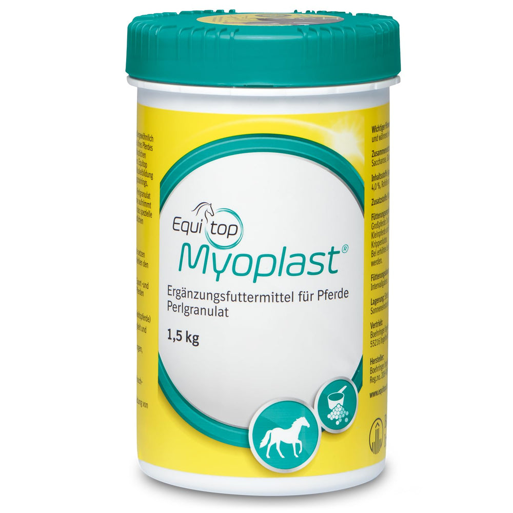 Equitop Myoplast: abrir la botella para iniciar la dosis diaria.