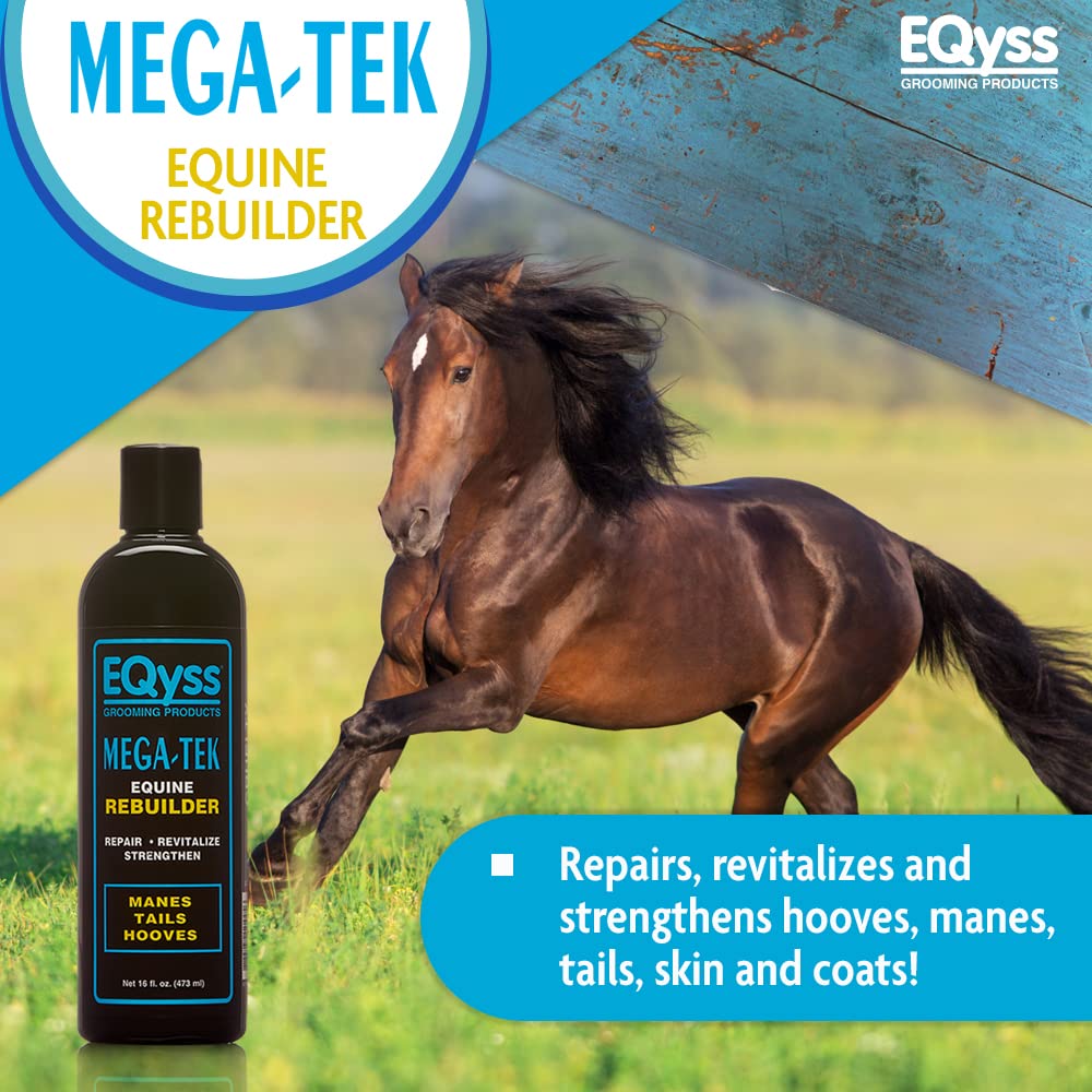 Eqyss Mega-Tek para crines y colas: cabellos más fuertes y con menos roturas.
