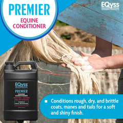 Eqyss Premier Acondicionador Equino: pelaje con brillo saludable y cola suave.