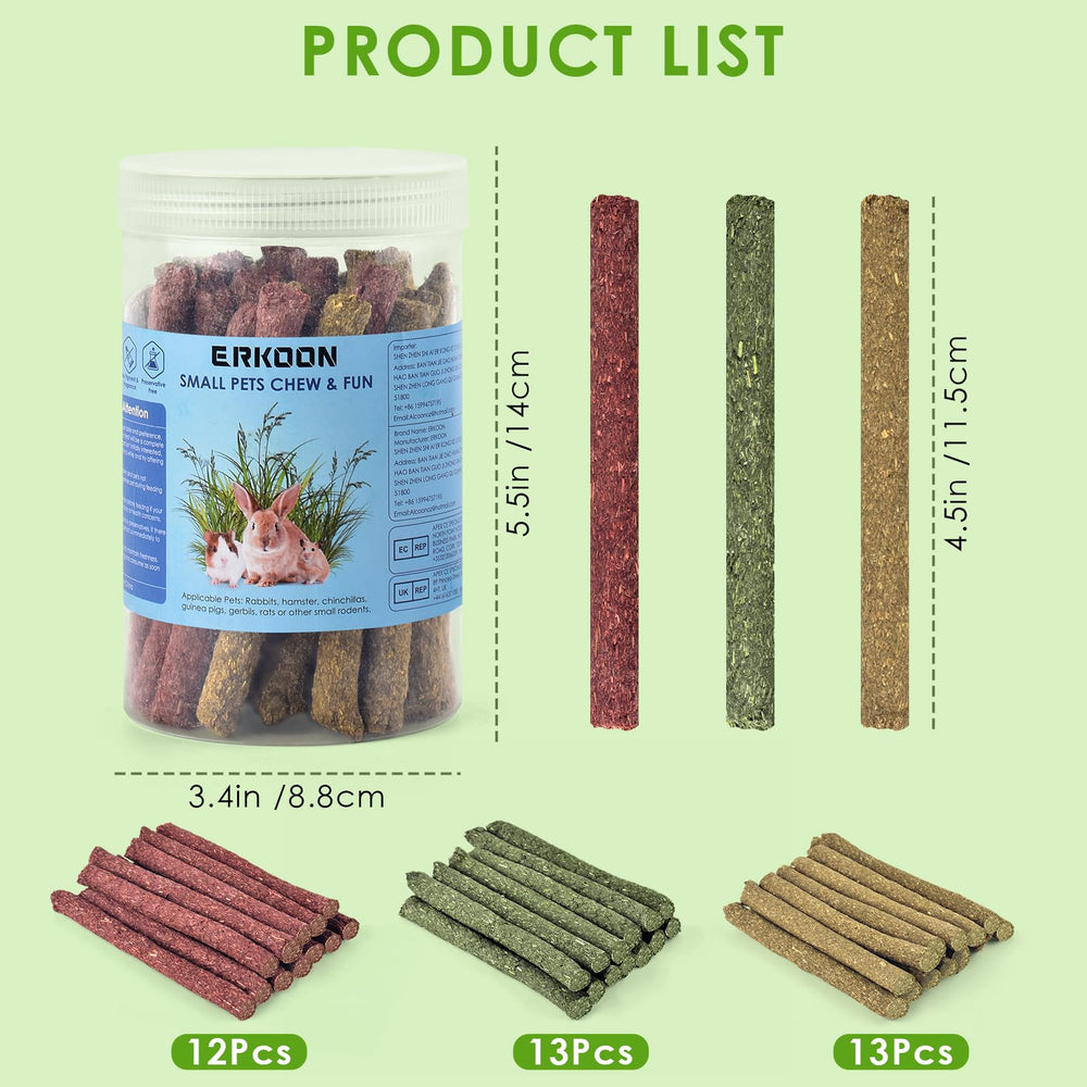 ERKOON palos heno remolacha, colores naturales para roedores activos.
