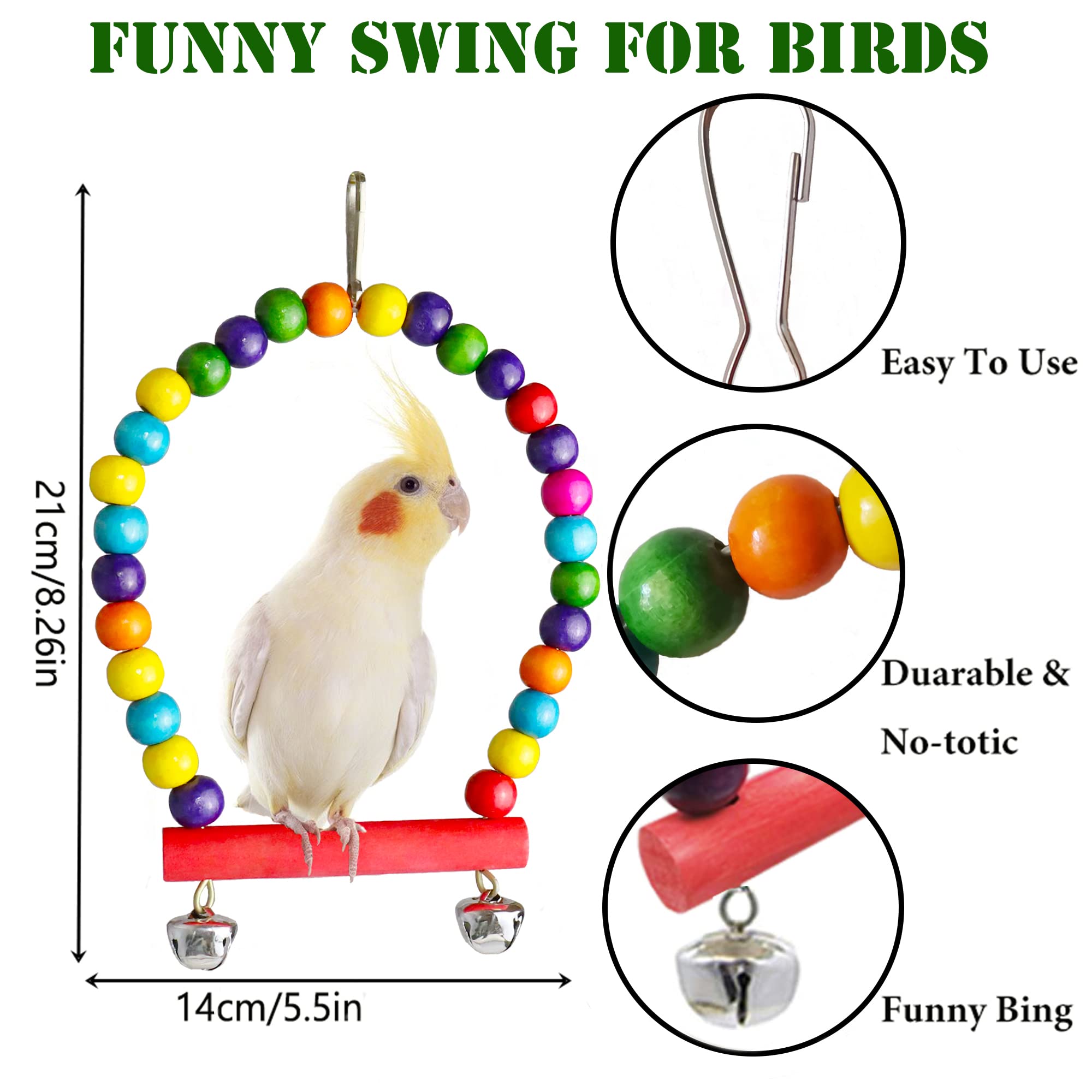 ESRISE campana colgante 1: añade sonido suave y entretenimiento para aves.