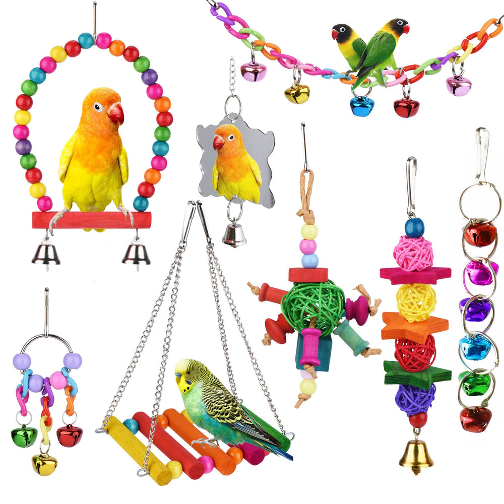 ESRISE campana colgante para aves; estimula juego y exploración segura.