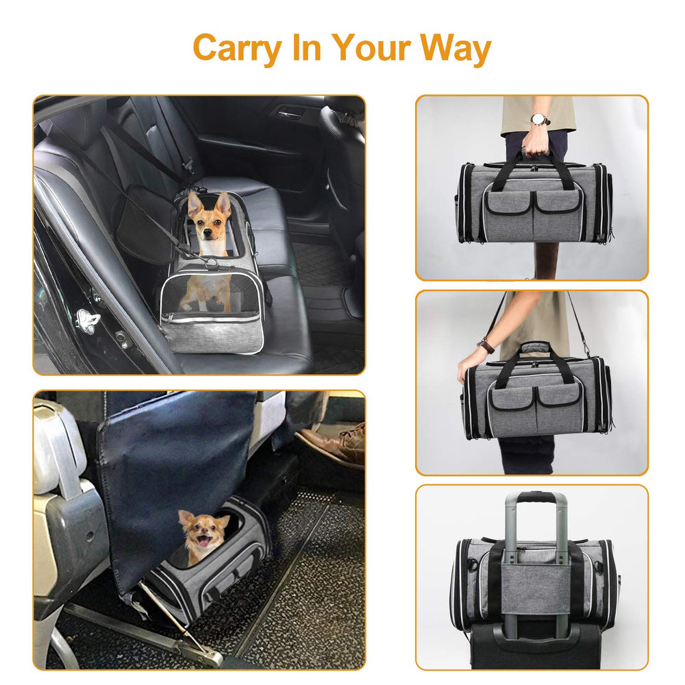 ESTARER Transportin colapsable para debajo del asiento, ideal para viajes en avión.