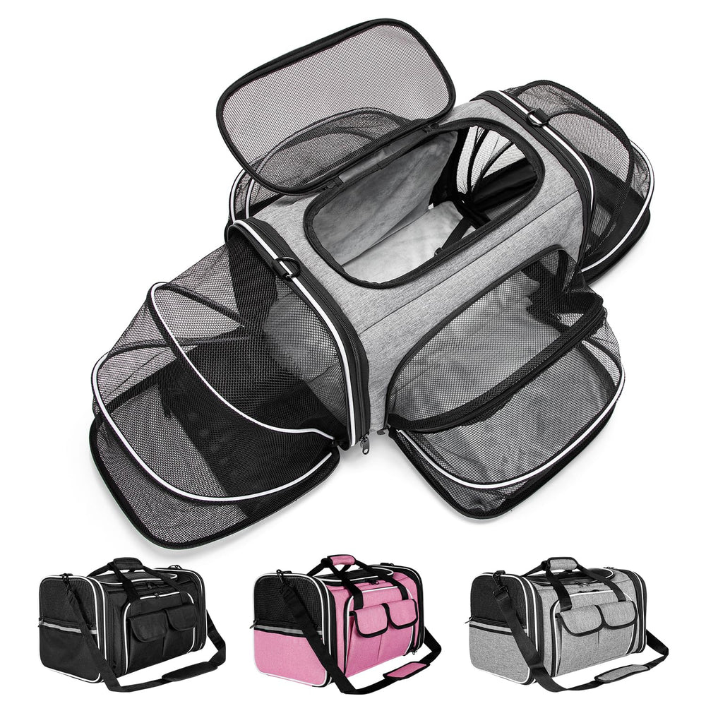ESTARER Transportin expandible con cuatro lados, ofrece ventilación óptima para tu mascota.
