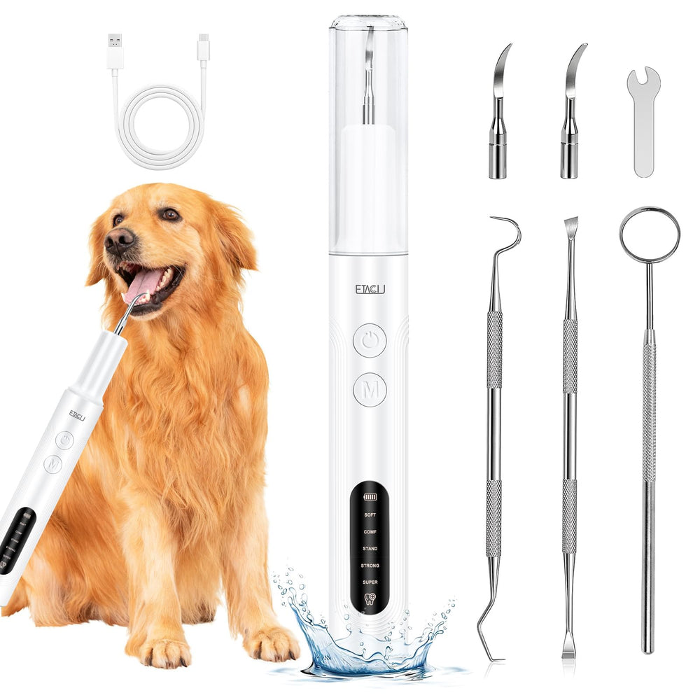 ETACCU Remover de placa dental para perros con luz LED para inspección fácil de la boca