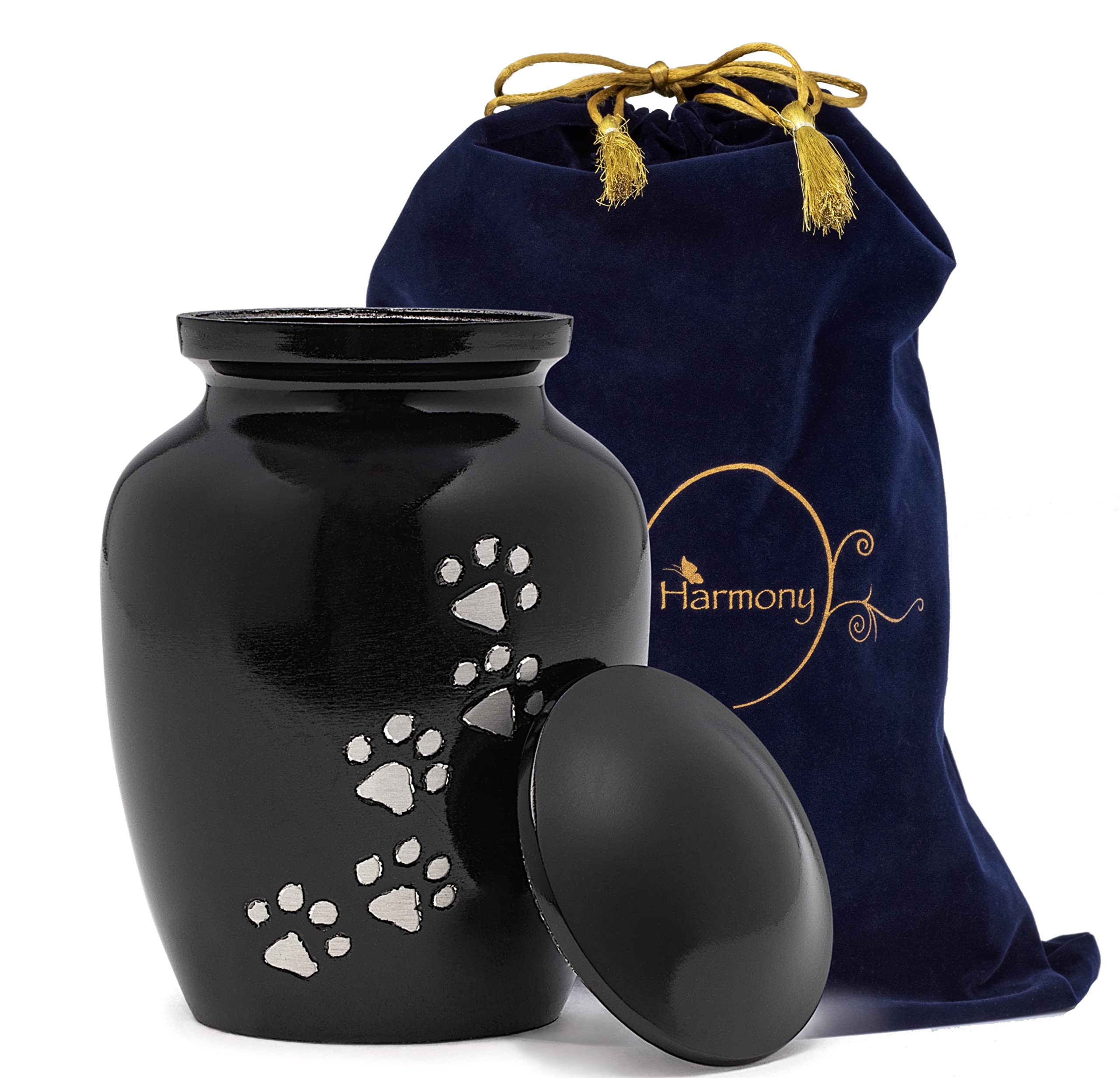 Bolsa de terciopelo incluida para proteger la urna y facilitar el traslado.