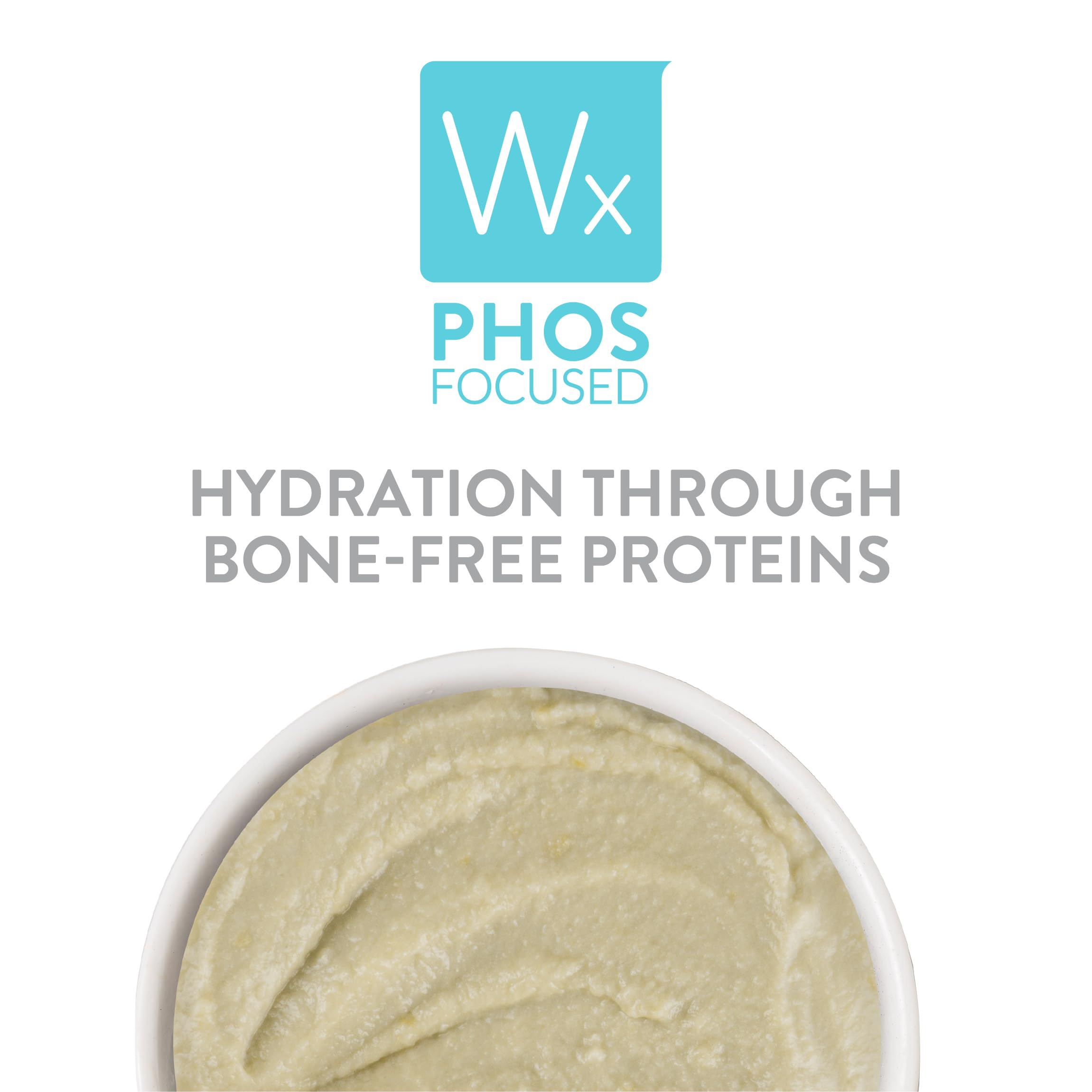 Etiqueta de bajo fósforo Weruva Wx Phos Focused para dieta selectiva.